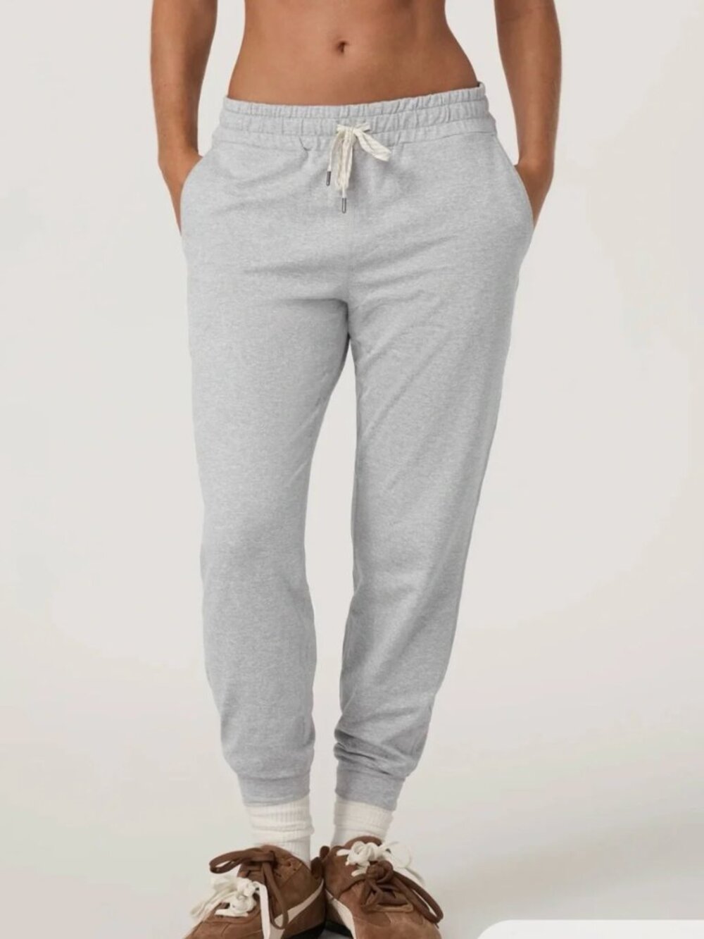 Vuori Ponto Performance Joggers Women's Size Small Light Grey Heather Drawstring
